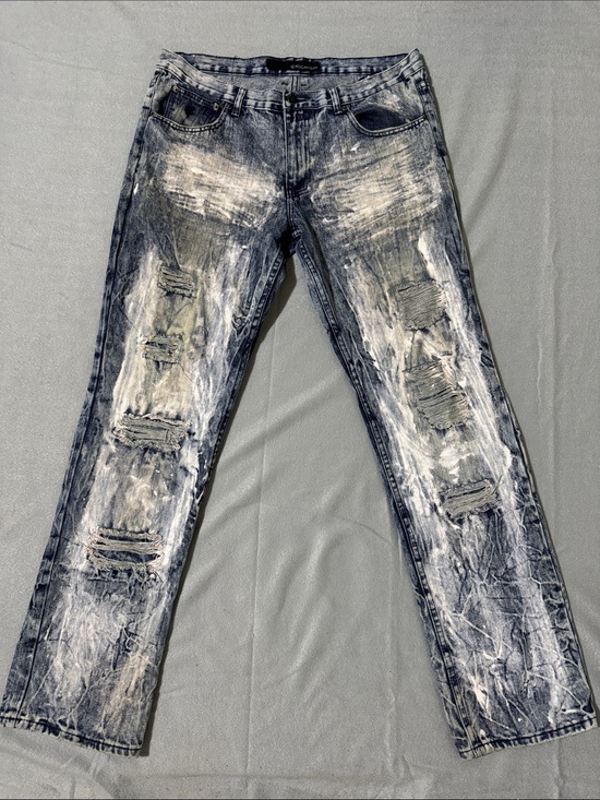 Rocawear Other - Vintage Rocawear Men’s Thrashed Ripped Enzyme Washed Denim Blue Jeans Size 36x34